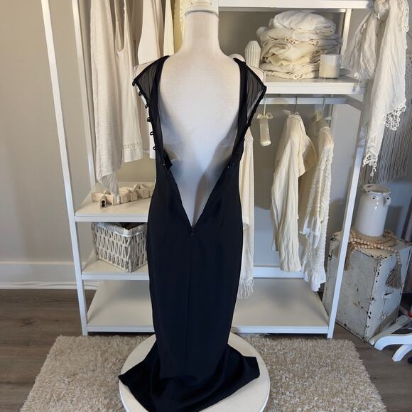 Faviana New York women's size 5/6 little black dress, sexy, sleek, cocktail 2537 - Picture 3 of 9